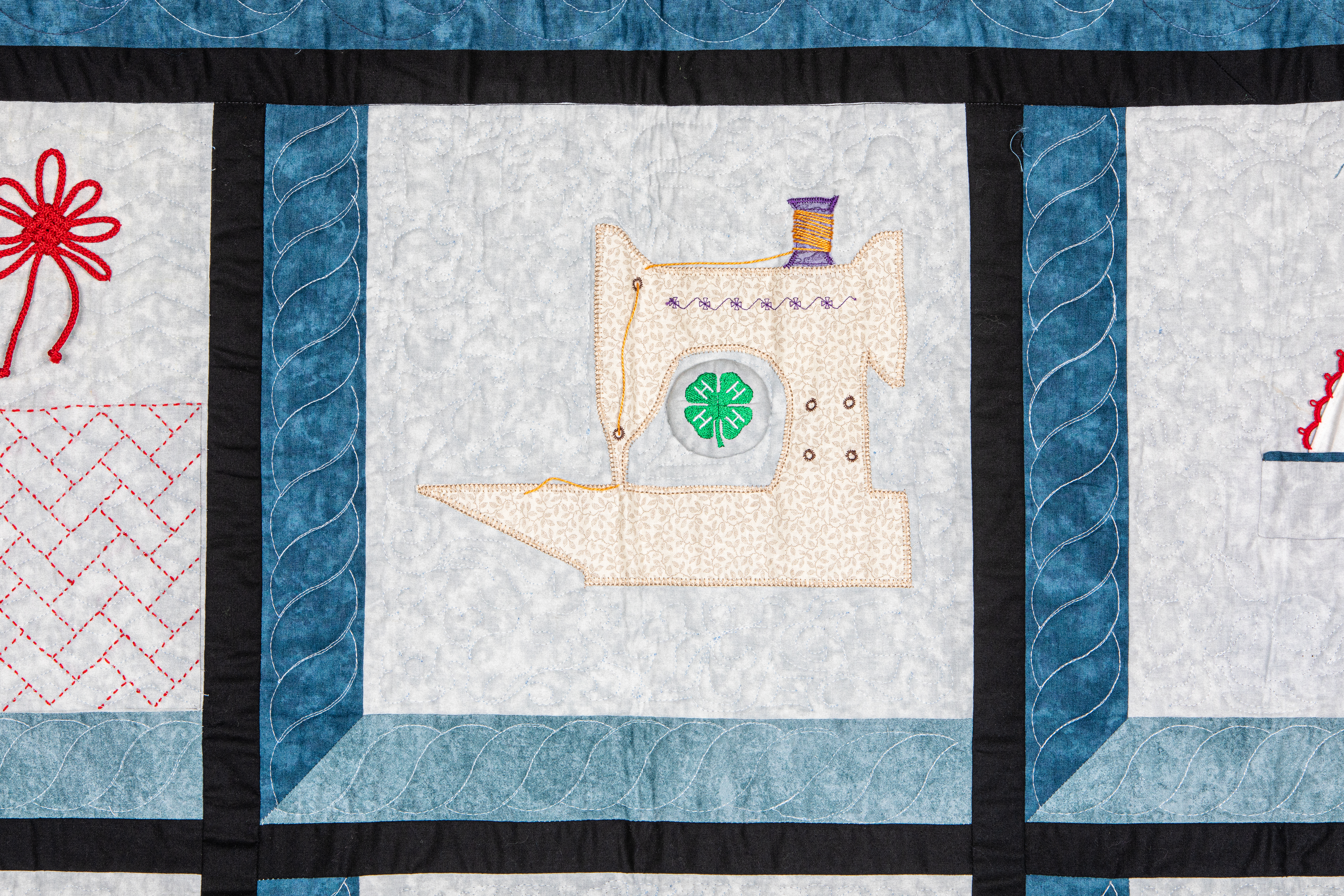 sewing machine on quilt