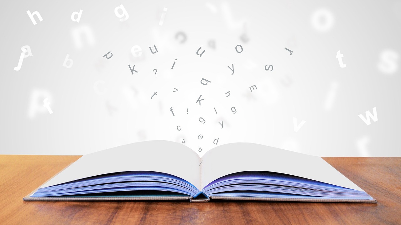 Book with letters