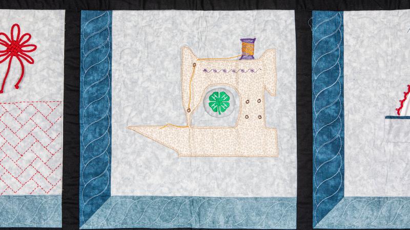 sewing machine on quilt 